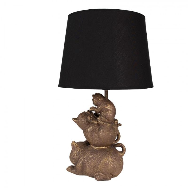 Bordslampa Ø 25x43 Cm Cats Guldfärgad Svart Polyresin Skrivbordslampa