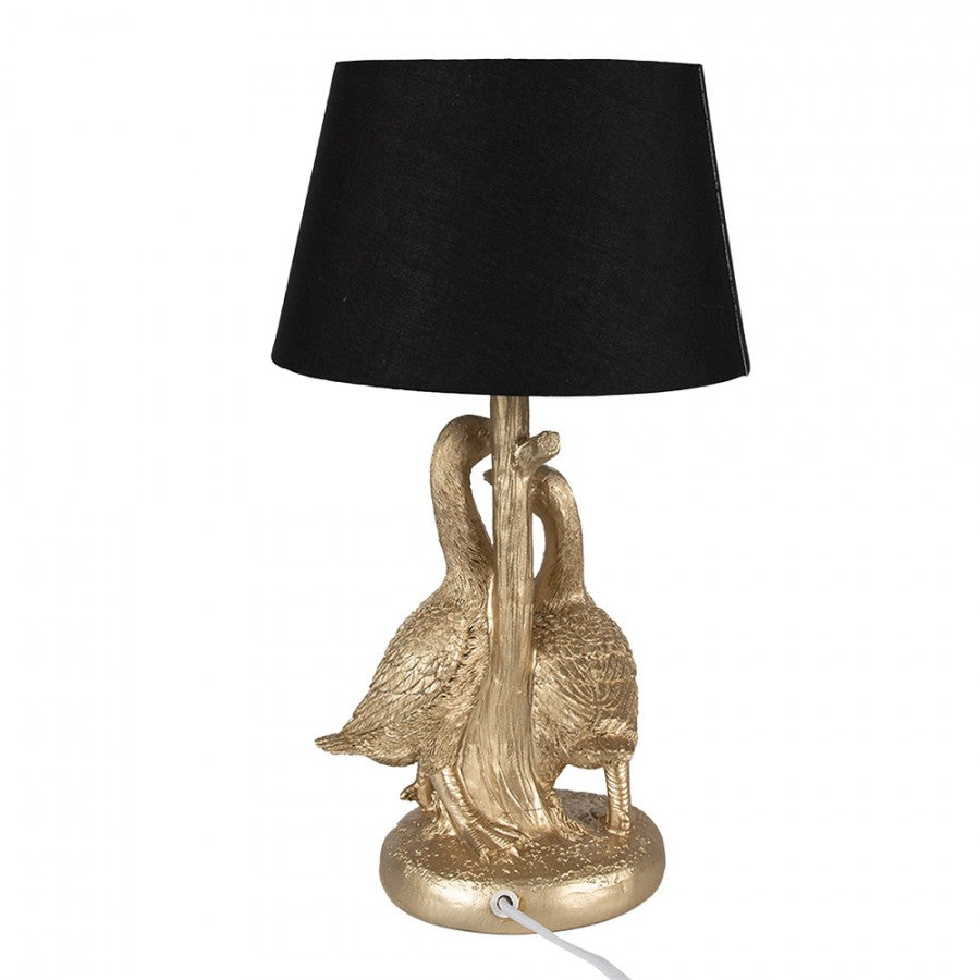 Bordlampe Gylden farge Sort Ø 20x37 cm E27/maks 1x40W