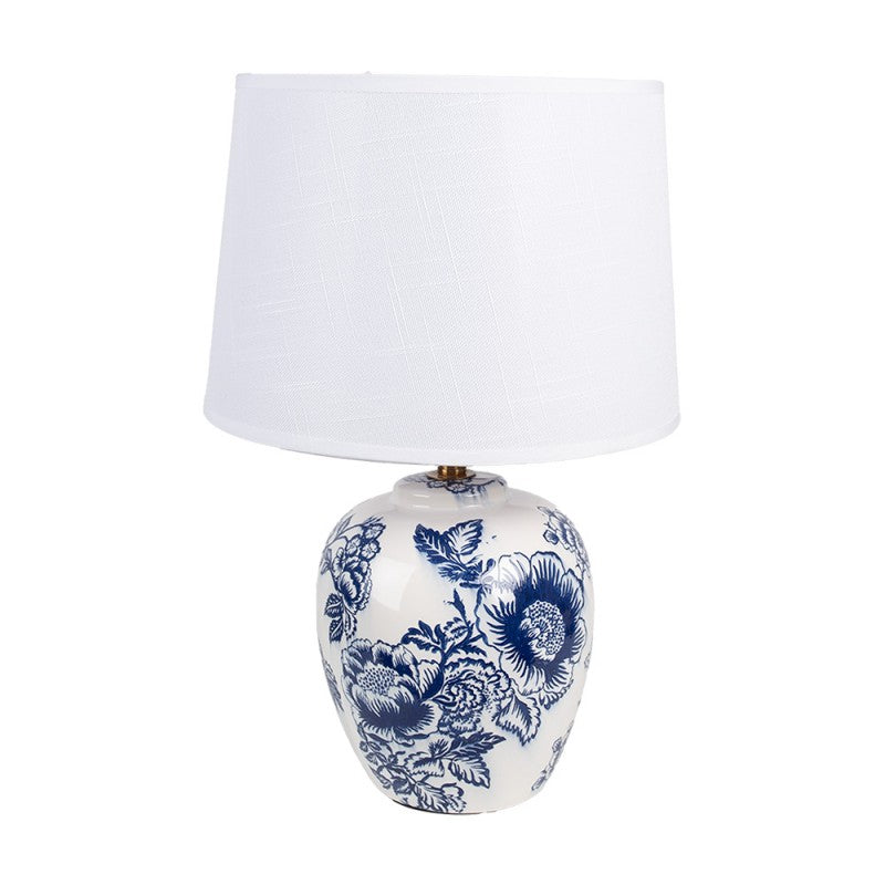 Bordslampa Ø 28x42 cm Vit Blå Keramisk