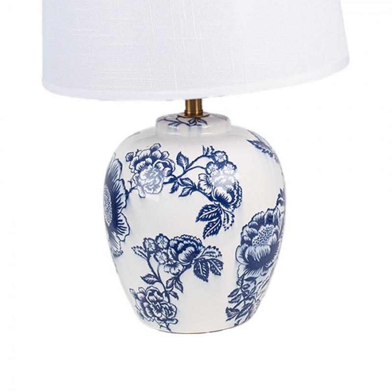 Bordslampa Ø 28x42 cm Vit Blå Keramisk