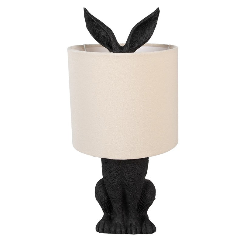 Bordslampa Kanin Ø 20x43 cm Svart Beige Polyresin