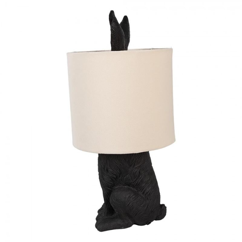 Bordslampa Kanin Ø 20x43 cm Svart Beige Polyresin