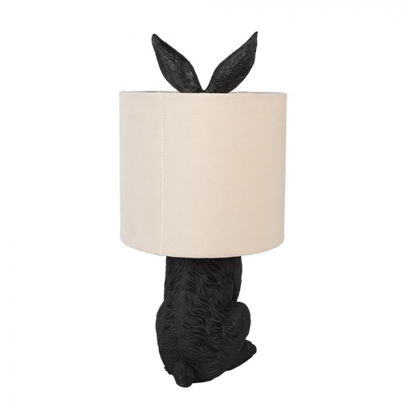 Bordslampa Kanin Ø 20x43 cm Svart Beige Polyresin