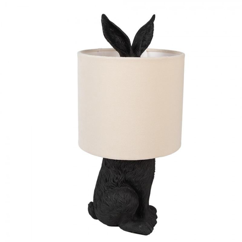Bordslampa Kanin Ø 20x43 cm Svart Beige Polyresin