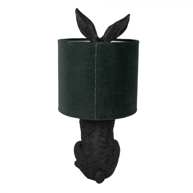 Bordslampa Kanin Ø 20x43 cm Svart Grön Polyresin