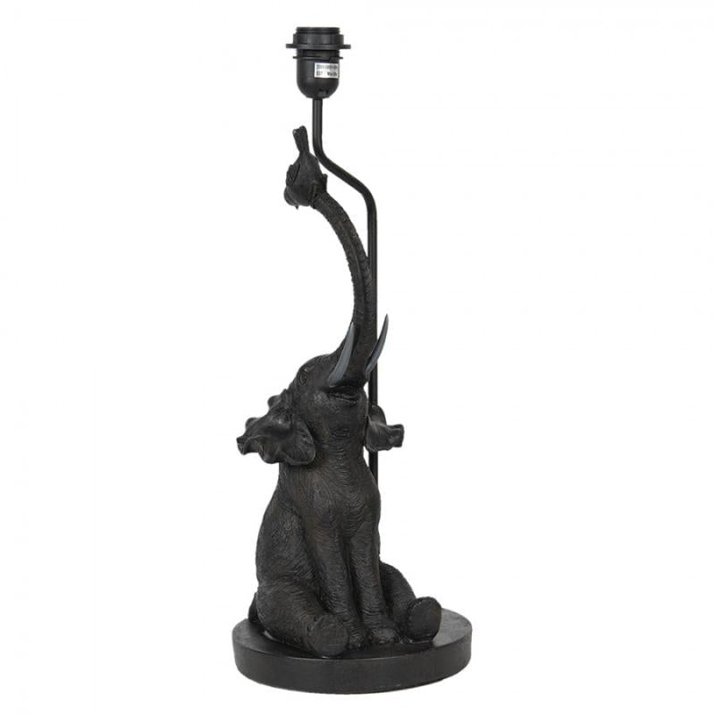 Bordslampa Lampfot Elefant 33x33x57 Cm Svart porslin rund
