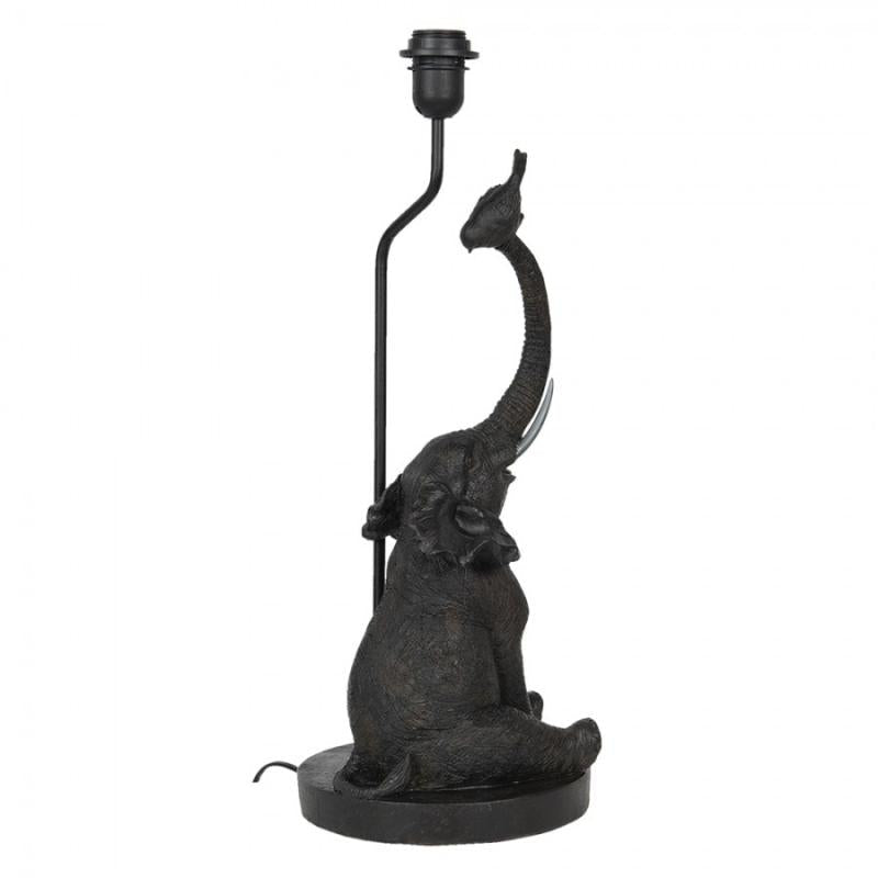 Bordslampa Lampfot Elefant 33x33x57 Cm Svart porslin rund