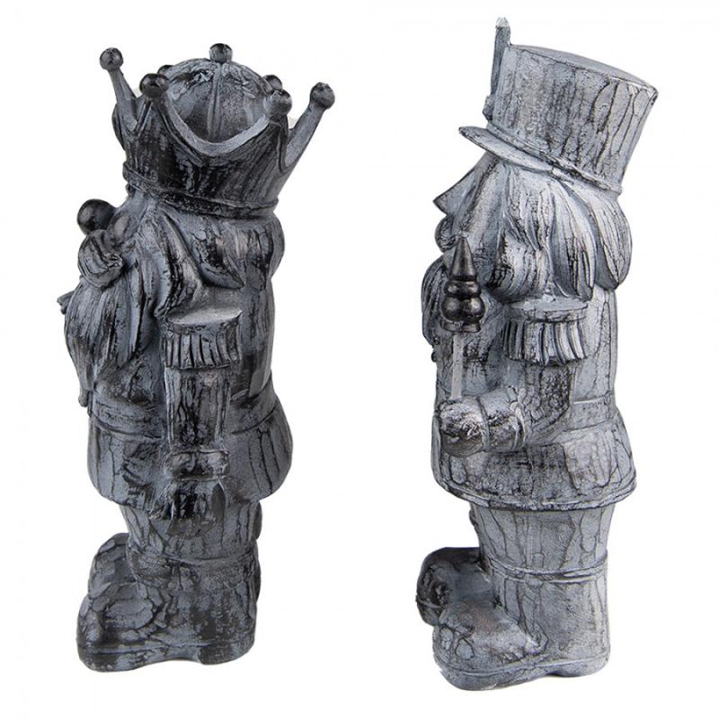 Juldekoration Inomhus Nötknäppare 21 Cm Grå Polyresin 2-pack