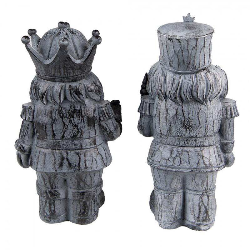 Juldekoration Inomhus Nötknäppare 21 Cm Grå Polyresin 2-pack