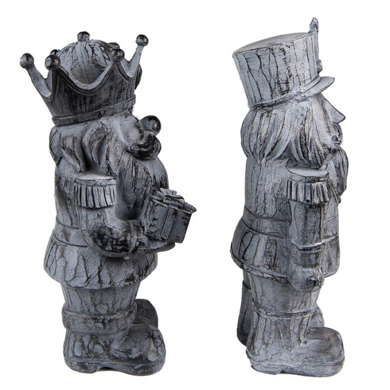 Juldekoration Inomhus Nötknäppare 21 Cm Grå Polyresin 2-pack