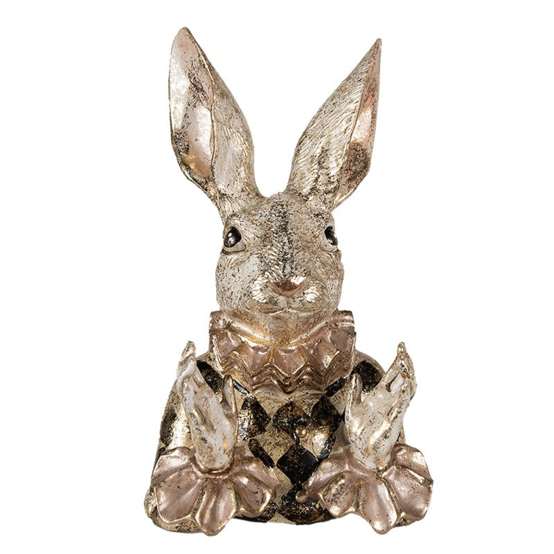 Dekoration Staty Kanin Beige guld 14x13x24 cm