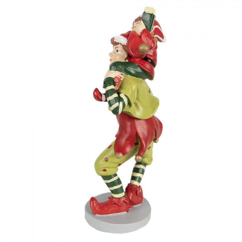 Juldekoration Inomhus Elf 19 cm Röd Grön Polyresin