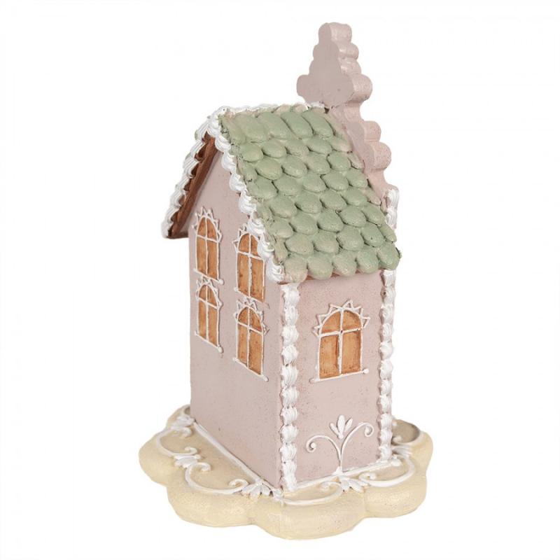 Juldekoration Inomhus Hus 20 cm Rosa Polyresin