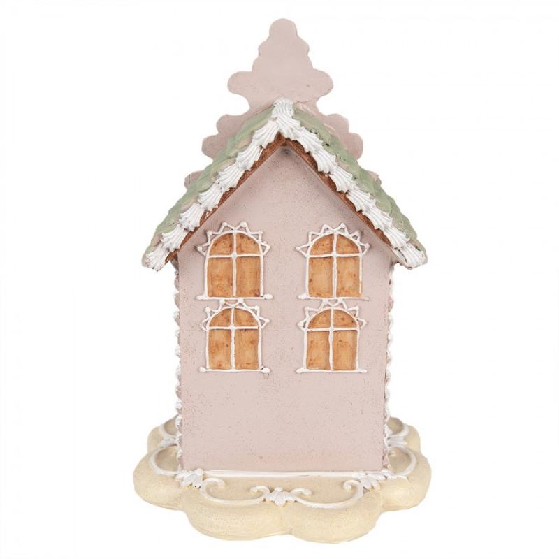 Juldekoration Inomhus Hus 20 cm Rosa Polyresin