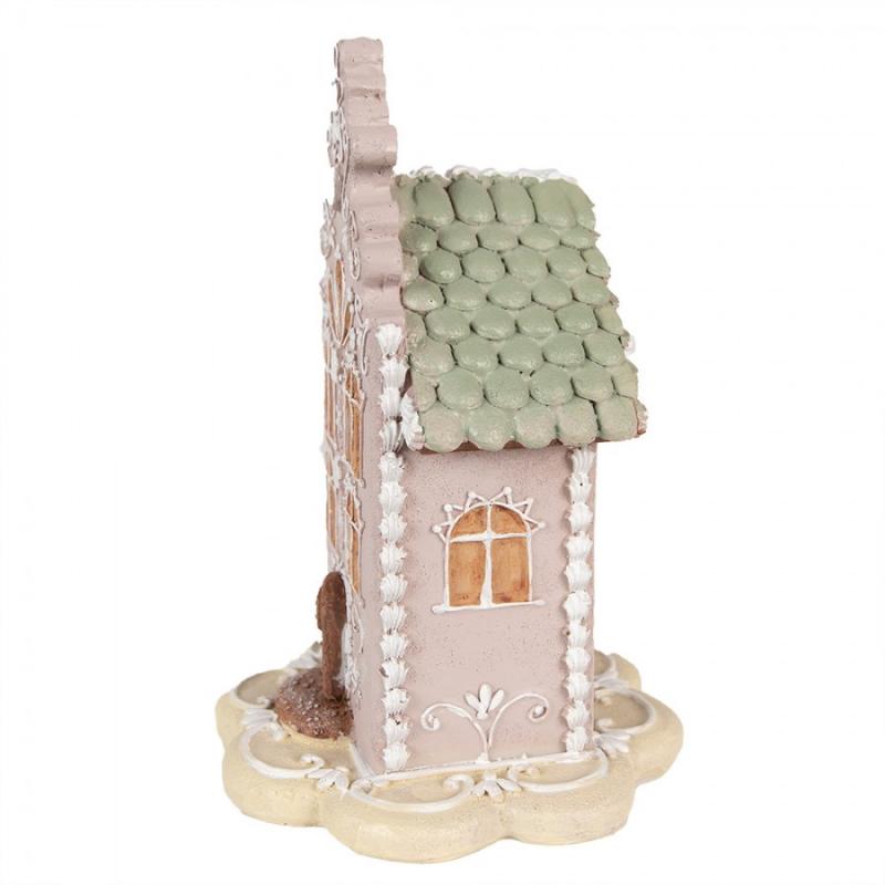 Juldekoration Inomhus Hus 20 cm Rosa Polyresin