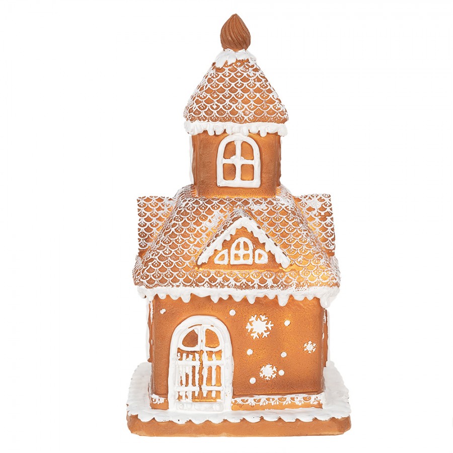 Juldekoration Inomhus med LED Belysning Hus 25 cm Brun Pepparkakshus