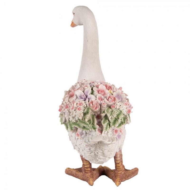 Dekoration Gås 45 Cm Vit Rosa Polyresin