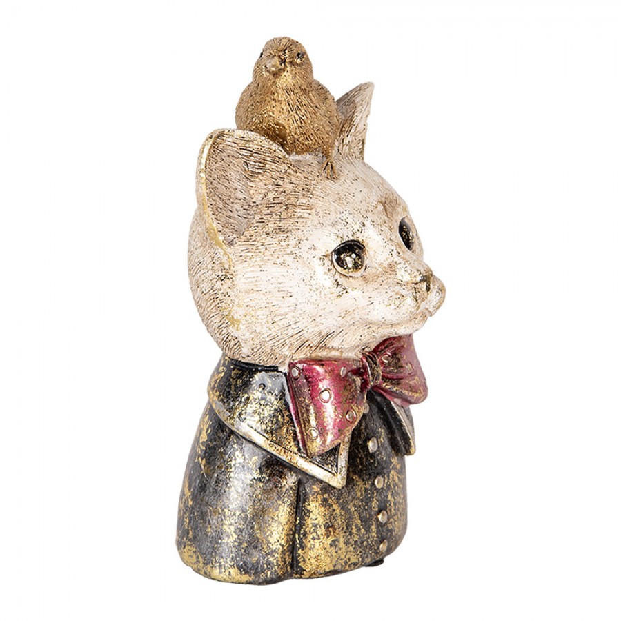 Dekoration Djur Katt 11x9x18 cm Vit -Svart.