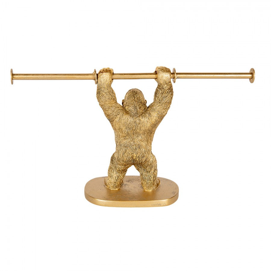 Badrumsdekoration Toalettpappershållare Monkey 40x12x23 cm Guldfärgad Toalettrullehållare
