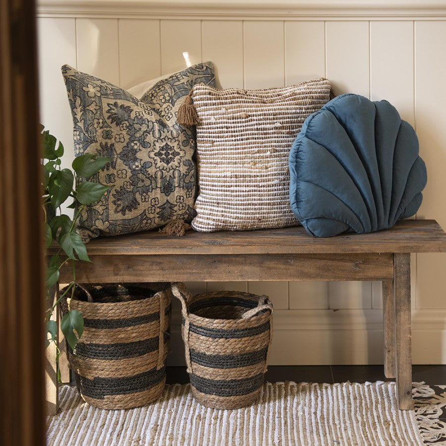 Dekorativt kurv sett med 3 stk Brun Ø 33x33 / Ø 28x30 / Ø 24x26 cm