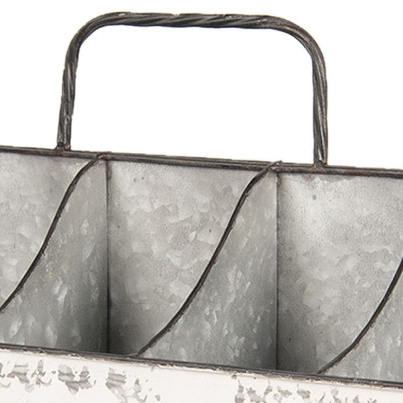 Dekorativ Låda med fack Vit järn 50x26x23 cm