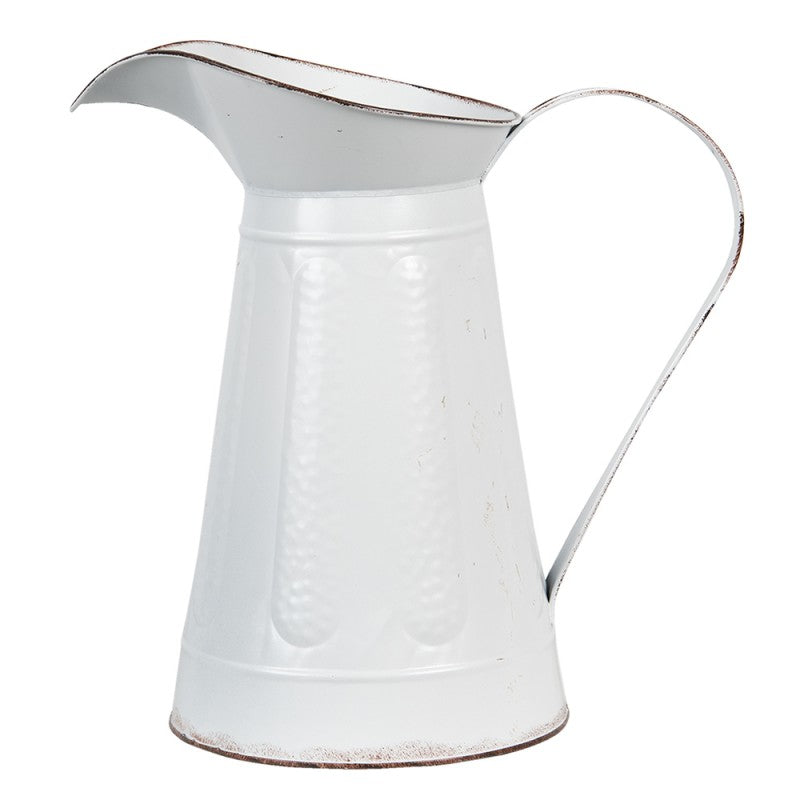 Dekorativ kanna 33x19x33 cm Vit Metall Rund