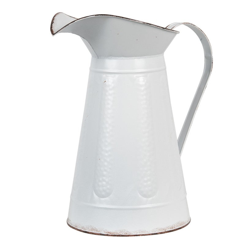 Dekorativ kanna 33x19x33 cm Vit Metall Rund