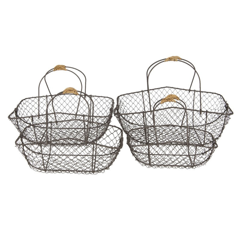 Dekorativt kurv sett med 4 stk Brun Maks 38x28x36