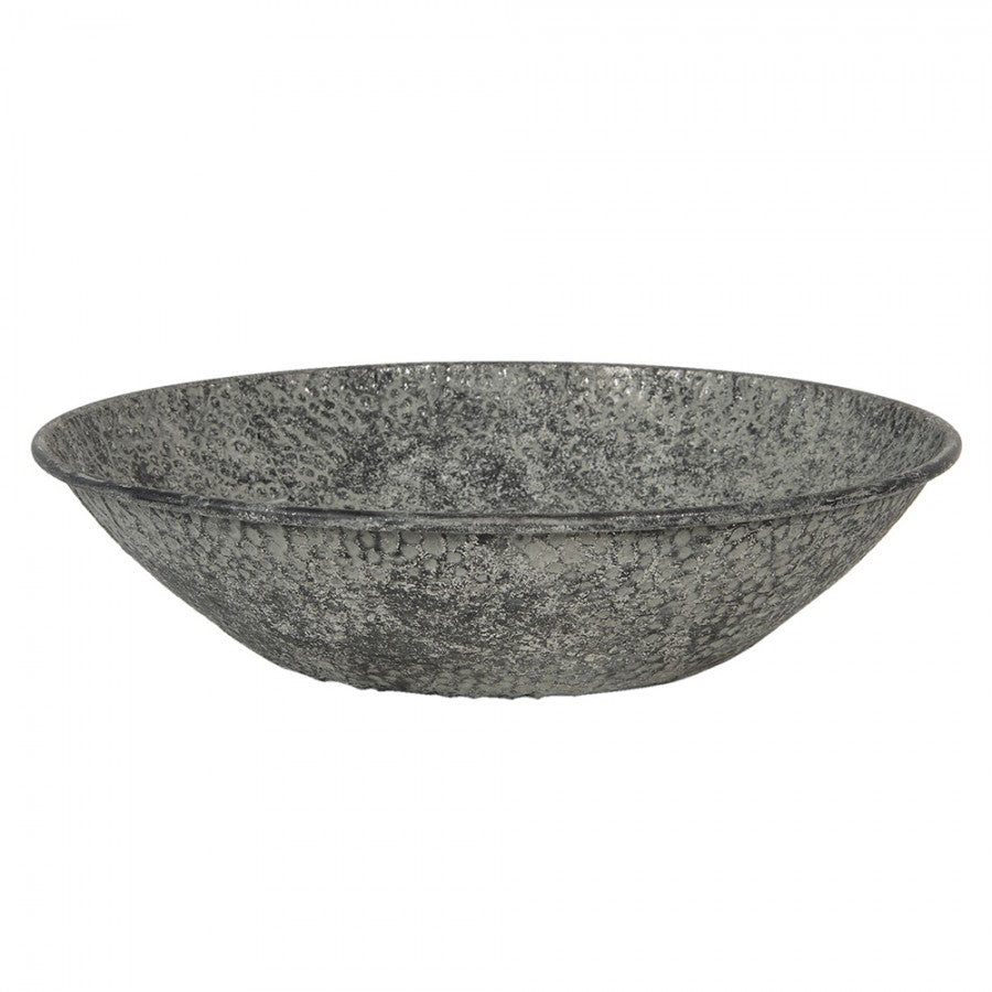 Dekorativ Skål Sett med 2 stk Grå Ø 35x9 / Ø 41x10 cm