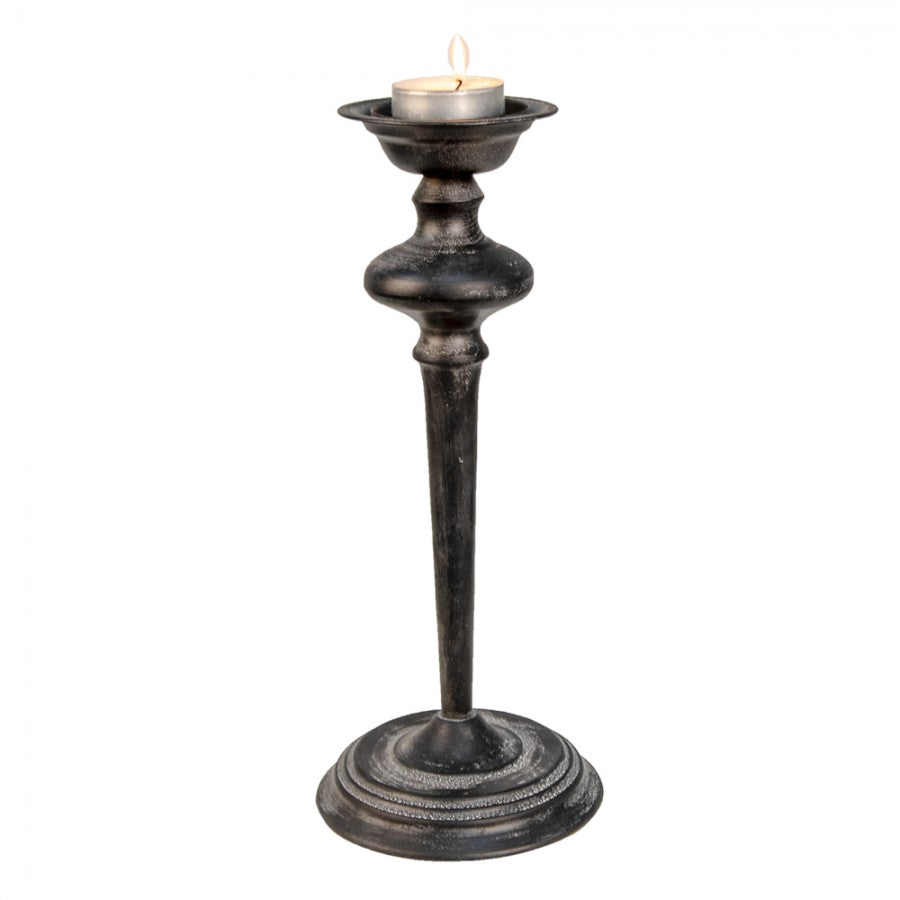 Ljusstake Svart metall Ø 16x38 Cm