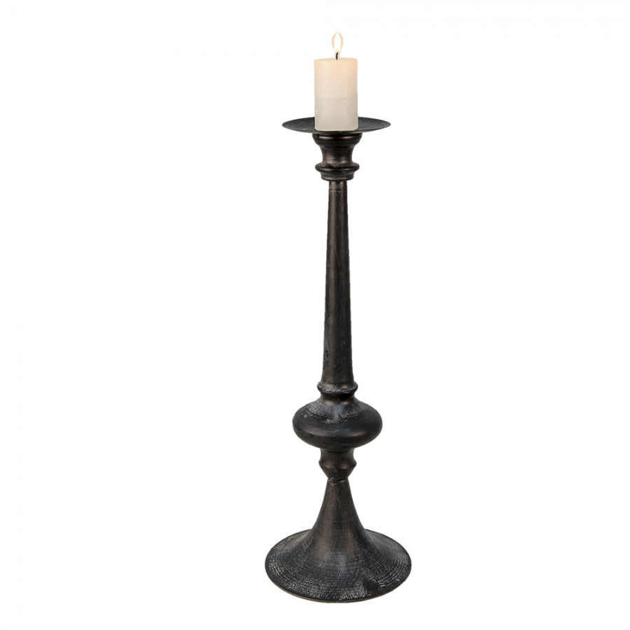Ljusstake Svart metall Ø 15x45 Cm