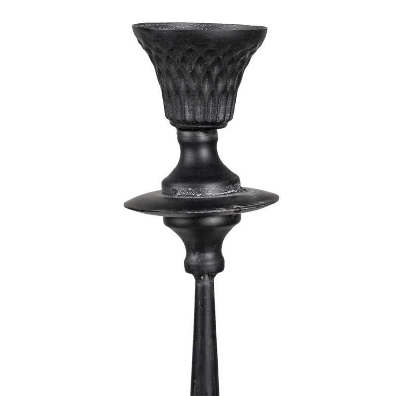Ljusstake Svart metall Ø 15x52 Cm