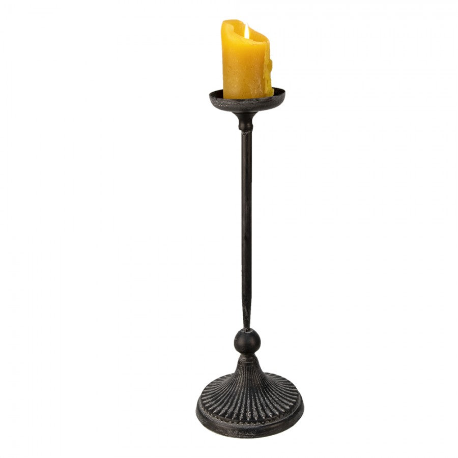 Ljusstake Svart metall Ø 18x51 Cm
