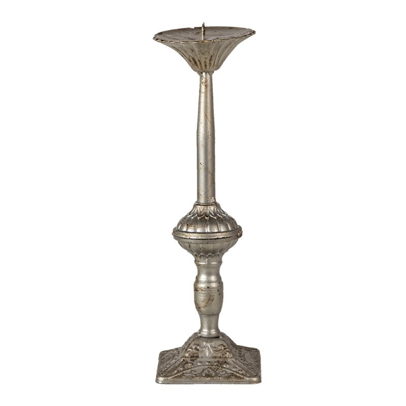 Ljusstake Silverfärgad metall Ø 9x30 Cm