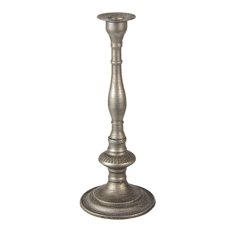 Ljusstake Silverfärgad metall Ø 12x32 Cm