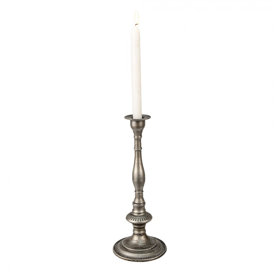 Ljusstake Silverfärgad metall Ø 12x32 Cm