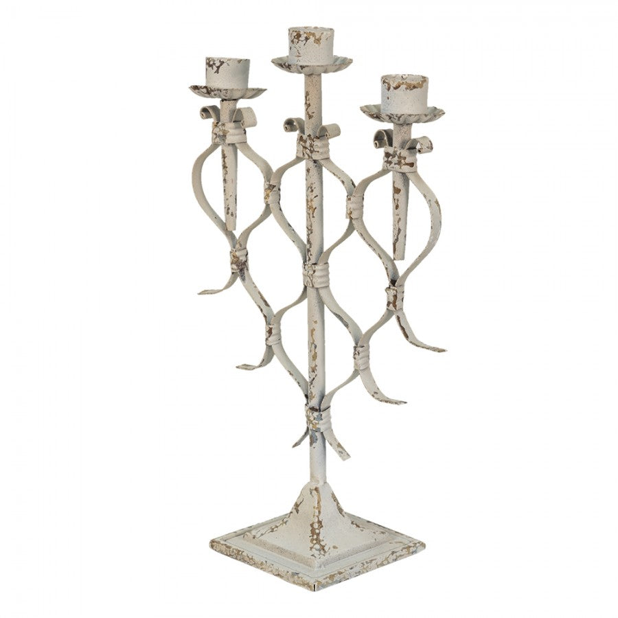 Ljusstake 28x12x42 Cm Vit metall