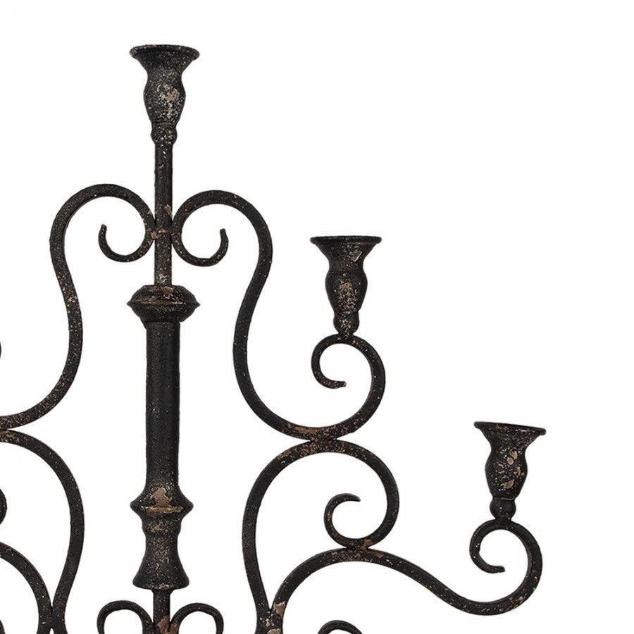 Ljusstake 49 Cm Svart metall