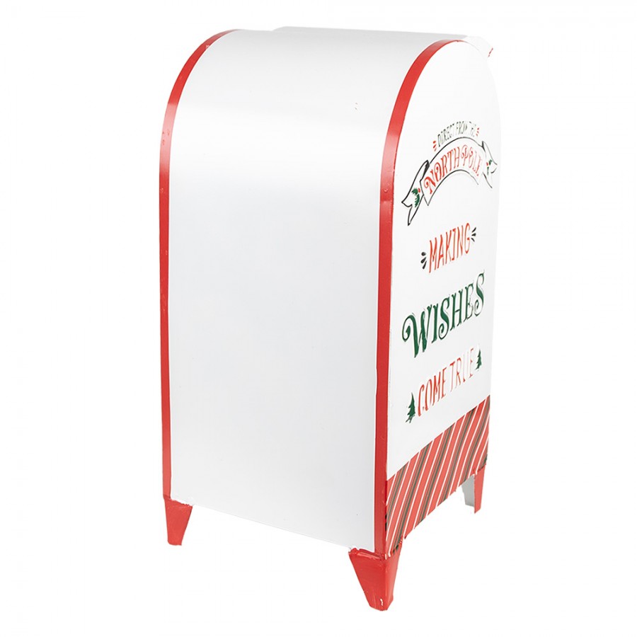 Innendørs Julepynt postkasse 20x20x41 cm HvitMetall