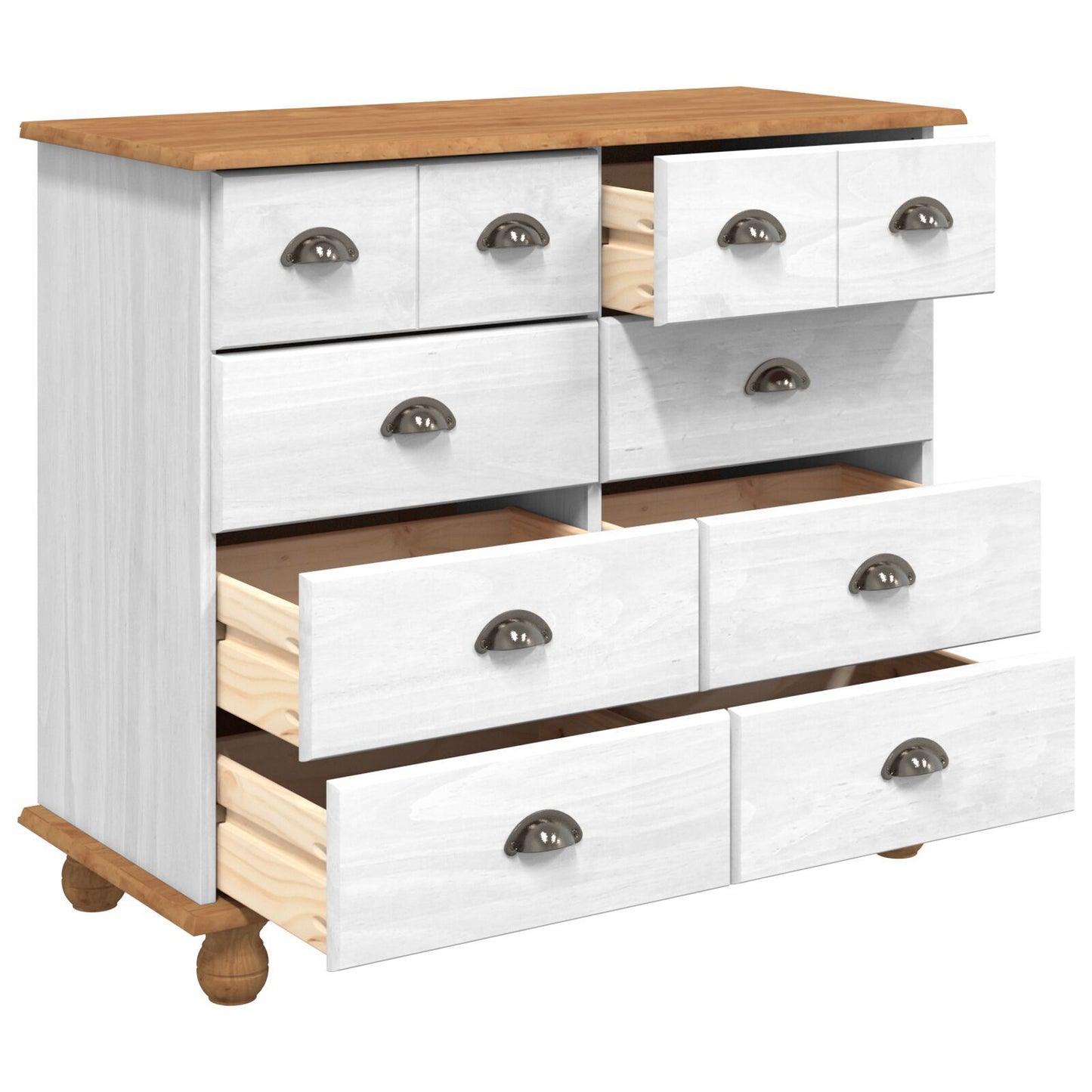 Kommode Hvit 'ASKIM' 91x40x79 cm Solid Tre Pine
