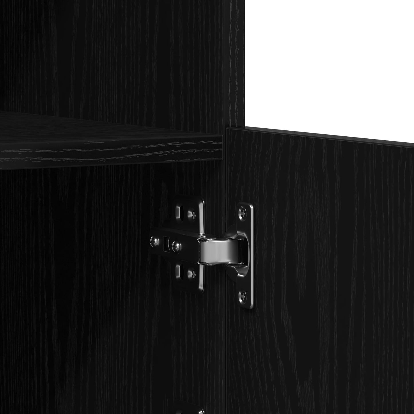 Skap med LED-lamper Svart Eik 41x37x100 cm