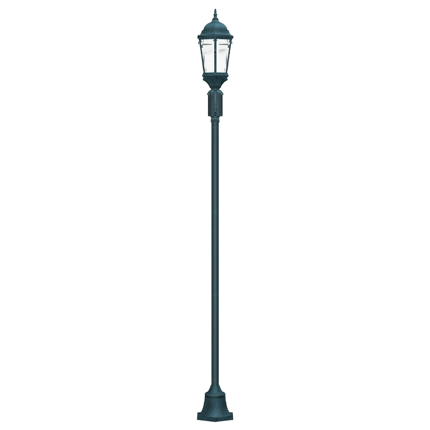 Hagebelysning Lyktstolpe 2-Lampe E27 Grønn 220 cm Aluminium