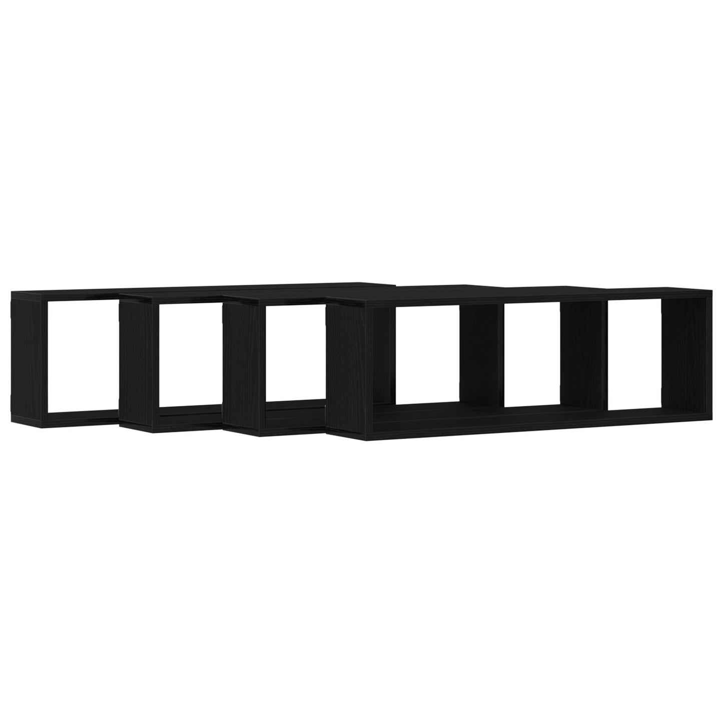 Vegghylle Svart Eik 4 stk 80x15x26 cm Tre