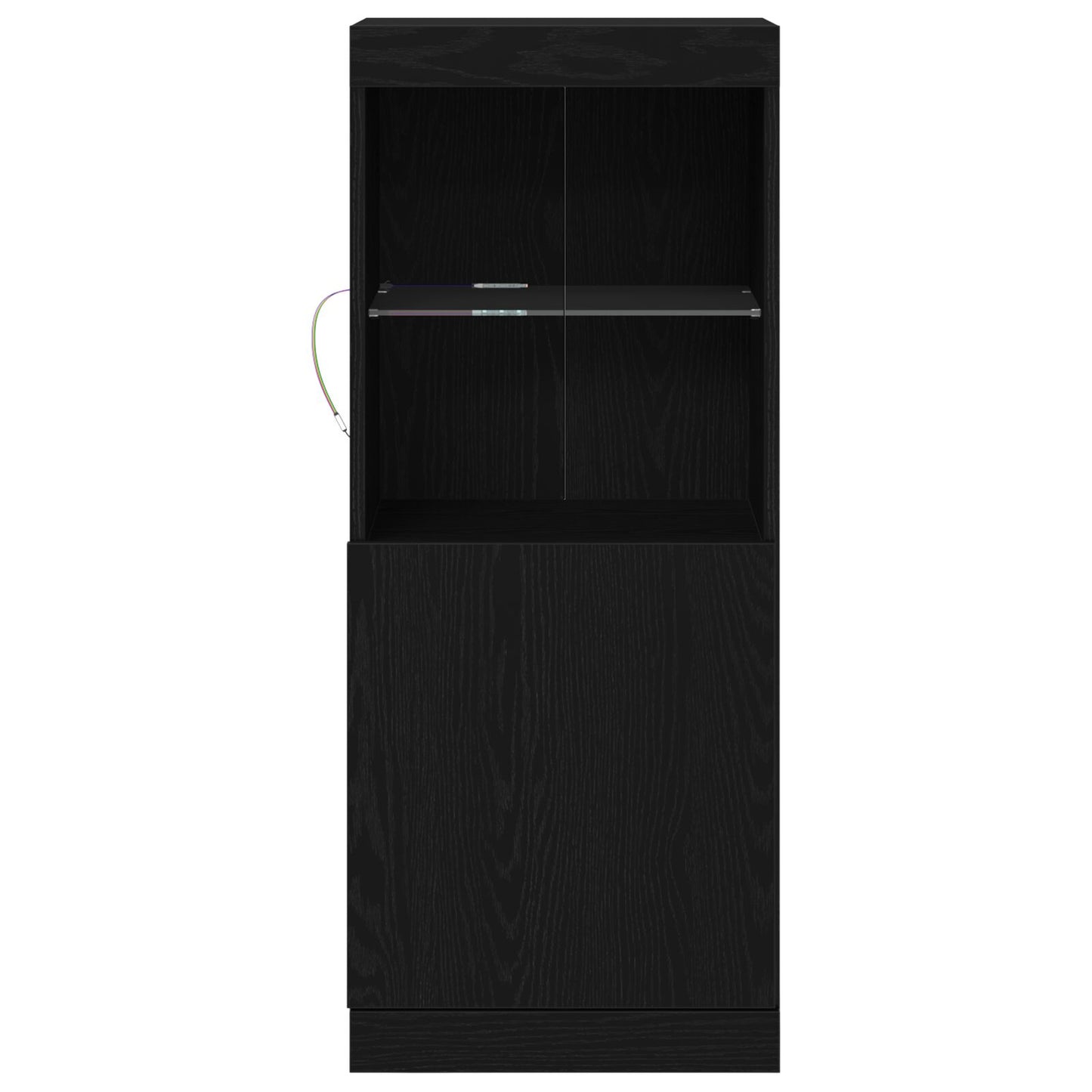 Skap med LED-lamper Svart Eik 41x37x100 cm