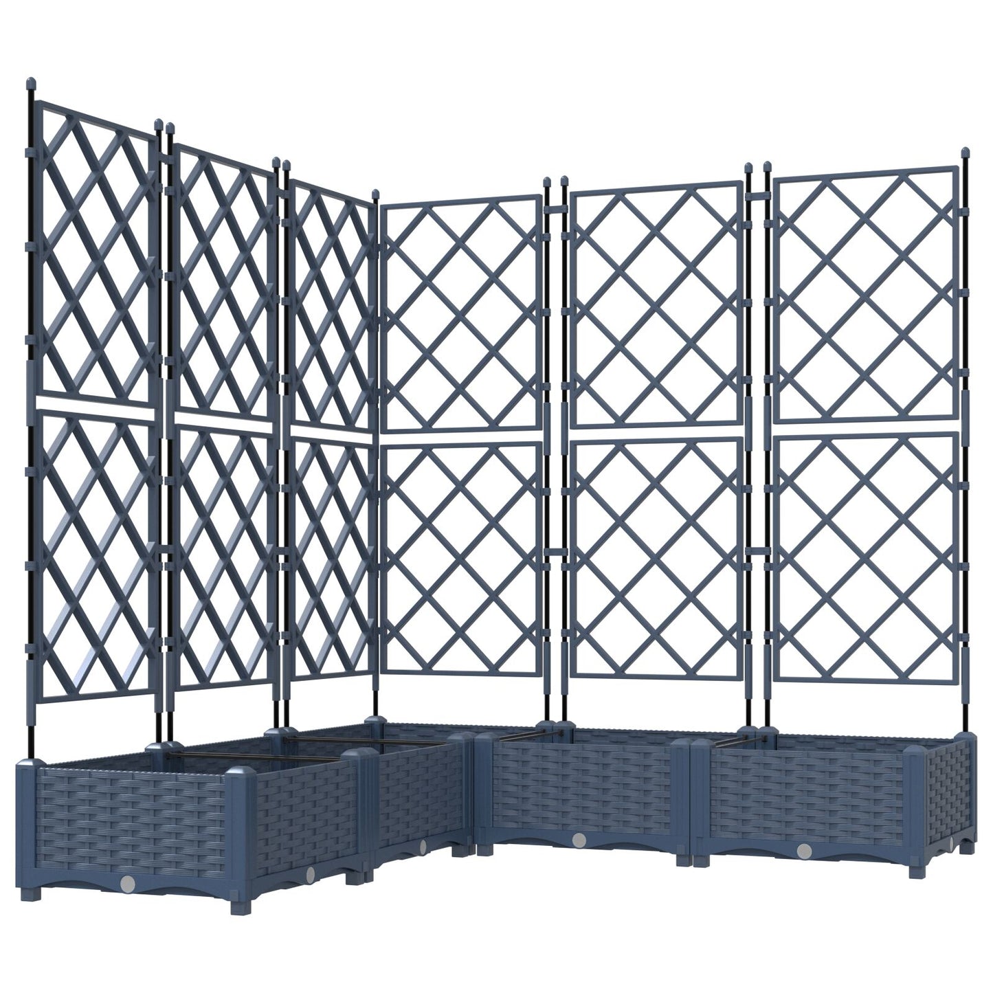 Hageespalje Plantekasse PP 5 stk Grå 120x120x125.5 cm