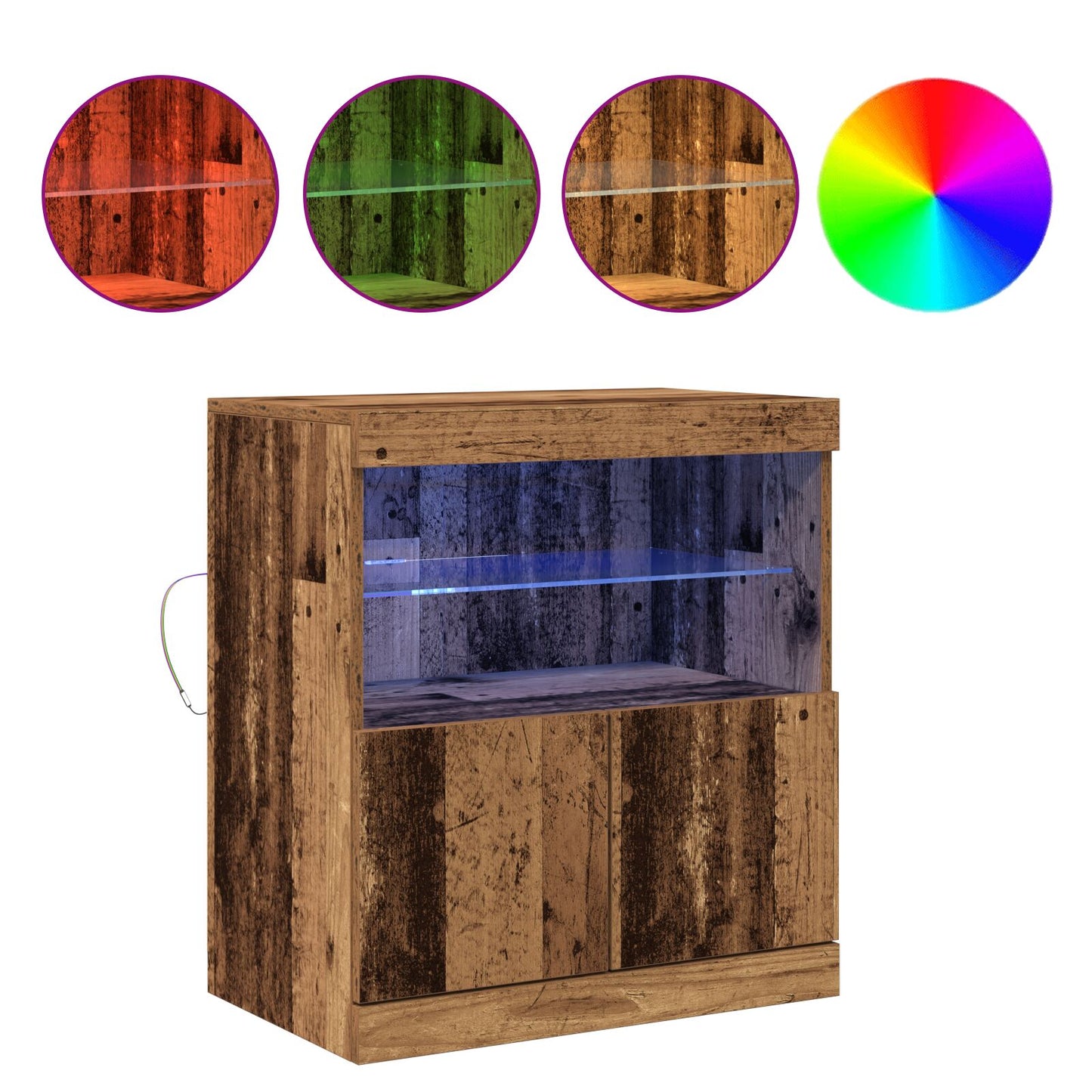 Skap med LED-lamper Gammet tre 60x37x67 cm