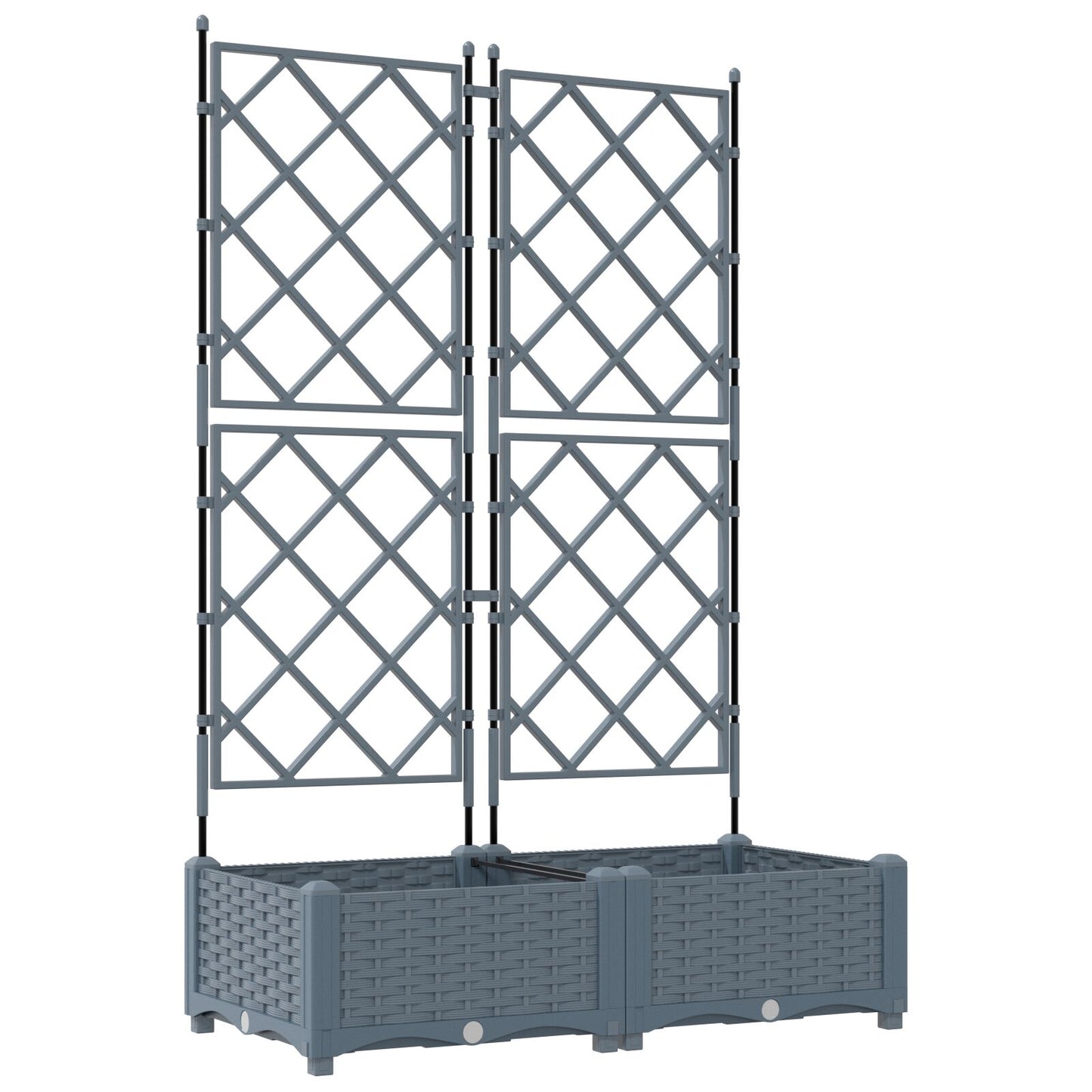 Hageespalje Plantekasse PP 2 stk Lysegrå 80x40x125,5 cm