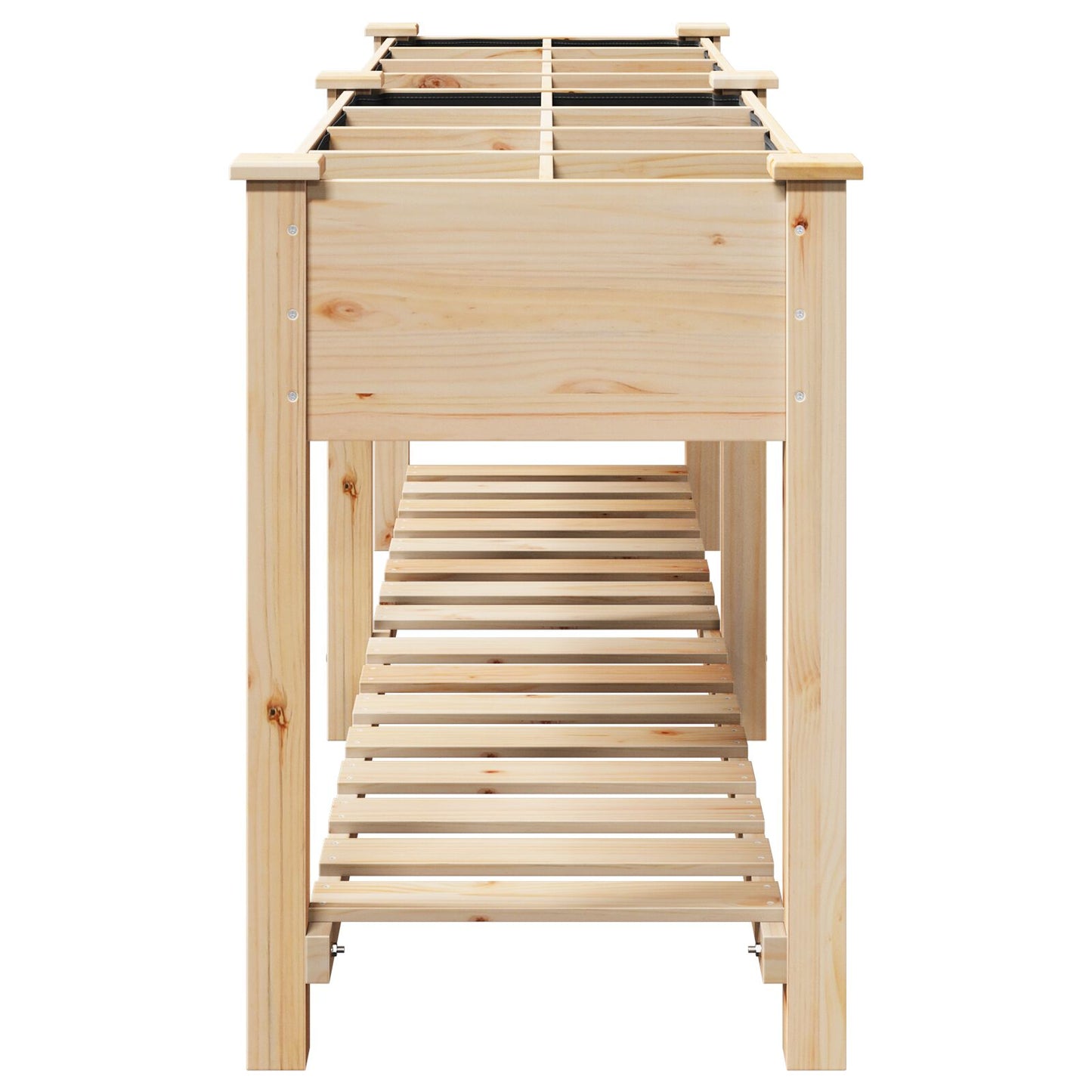 Utendørs Blomsterkasse Plantekasse Tre med Gitter 203x53x76 cm Solid Furu