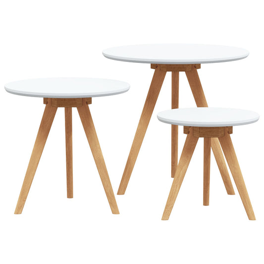 Salongbord Sofabord Hvit i solid tre, valnøtt