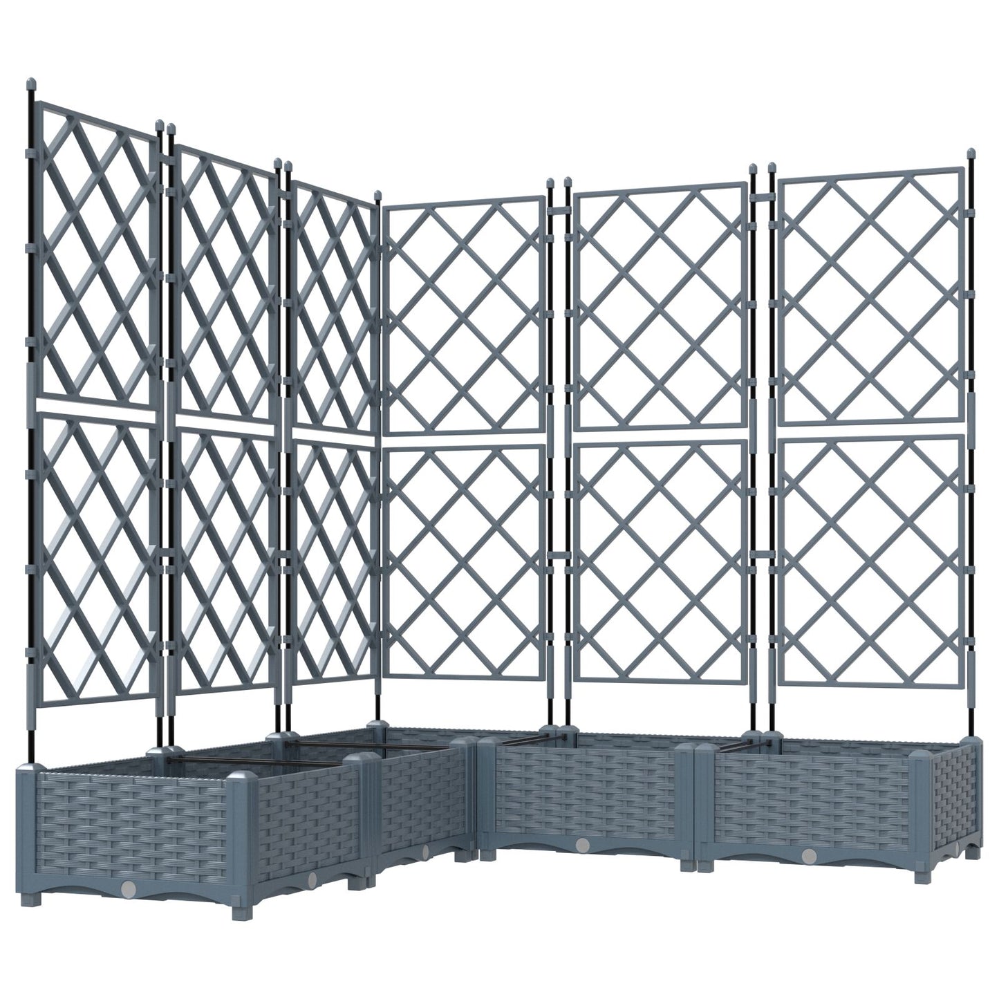 Hageespalje Plantekasse PP 5 stk Lysegrå 120x120x125,5 cm
